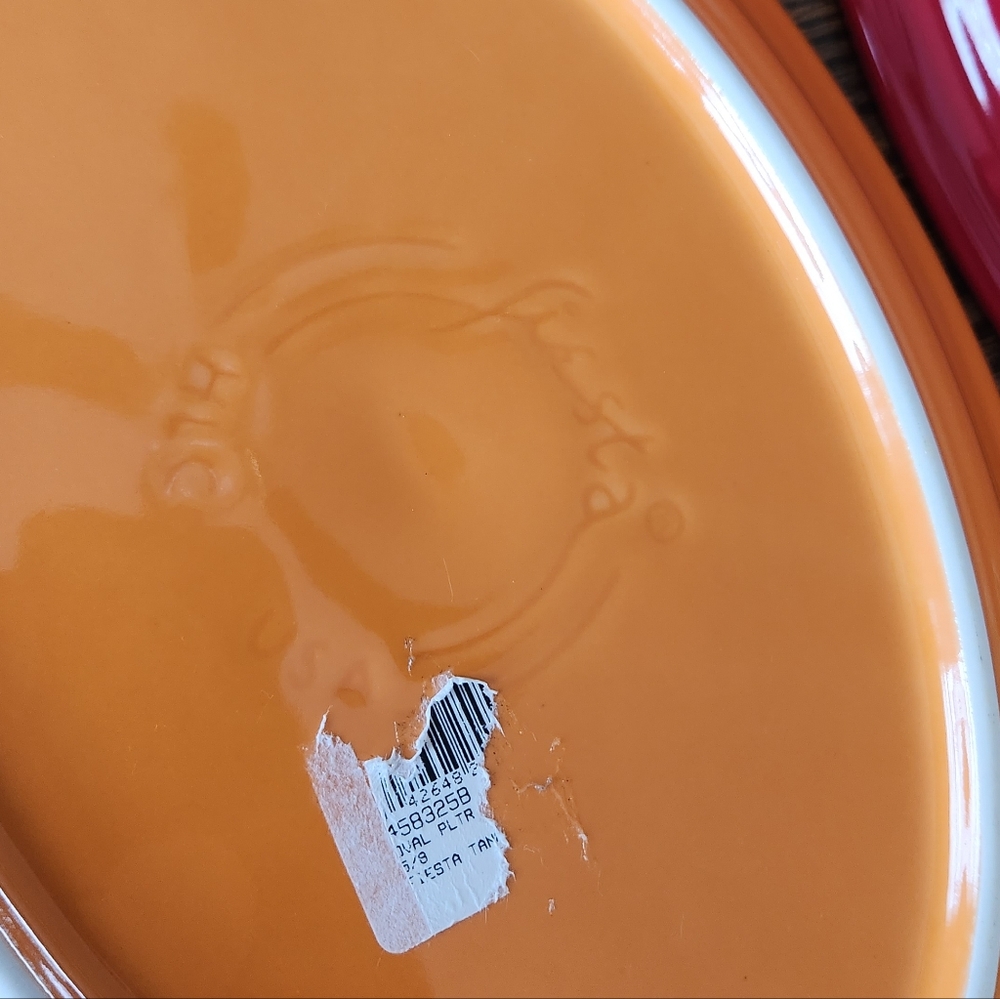 Two FiestaWare Serving Platters Scarlet & Orange - Picture 3 of 4